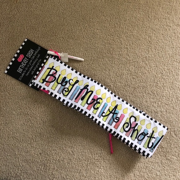 21st Birthday Sash - MudPie Buy Me A Shot - Picture 4 of 5